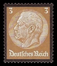 3 Pf Briefmarke: Tod von Paul von Hindenburg