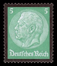 5 Pf Briefmarke: Tod von Paul von Hindenburg