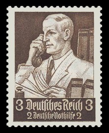 3 + 2 Pf Briefmarke: Deutsche Nothilfe, Berufe, Kaufmann