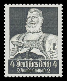 4 + 2 Pf Briefmarke: Deutsche Nothilfe, Berufe, Schmied