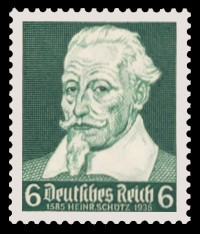 6 Pf Briefmarke: Komponisten, Sch&uuml;tz