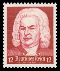 12 Pf Briefmarke: Komponisten, Bach
