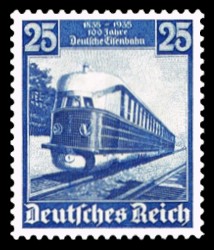 25 Pf Briefmarke: 100 Jahre Deutsche Eisenbahn