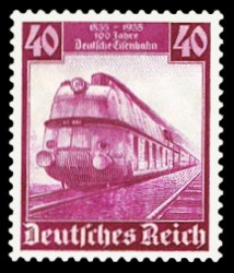 40 Pf Briefmarke: 100 Jahre Deutsche Eisenbahn