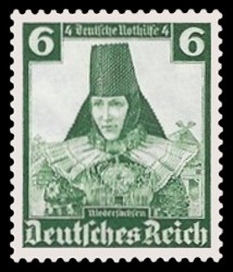 6 + 4 Pf Briefmarke: Deutsche Nothilfe, Volkstrachten, Niedersachsen