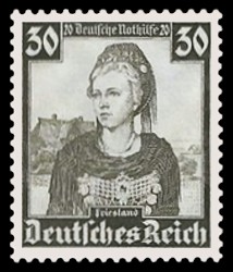 30 + 20 Pf Briefmarke: Deutsche Nothilfe, Volkstrachten, Friesland