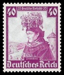 40 + 35 Pf Briefmarke: Deutsche Nothilfe, Volkstrachten, Franken