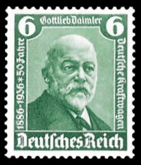 6 Pf Briefmarke: 50 Jahre deutsche Kraftwagen, Gottlieb Daimler