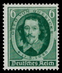 6 Pf Briefmarke: 250. Todestag Otto von Guericke
