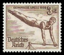 3 + 2 Pf Briefmarke: Olympische Sommerspiele 1936, Turner