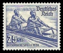 25 + 15 Pf Briefmarke: Olympische Sommerspiele 1936, Ruderer