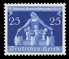 25 Pf Briefmarke: VI. Gemeindekongress in Berlin u M&uuml;nchen