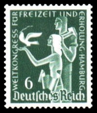 6 Pf Briefmarke: Weltkongress Freizeit und Erholung in Hamburg