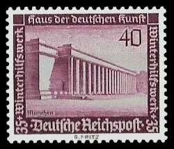 40 + 35 Pf Briefmarke: Winterhilfswerk, Bauten, Haus der deutschen Kunst