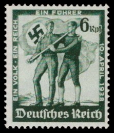 6 Rpf Briefmarke: Volksabstimmung in Österreich
