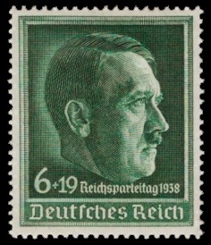 6 + 19 Pf Briefmarke: 10. Reichsparteitag 1938