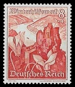 8 + 4 Pf Briefmarke: Winterhilfswerk, Landschaften mit Blumen, Wachau