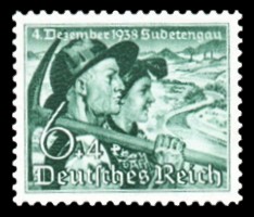 6 + 4 Pf Briefmarke: Volksabstimmung Sudetenland