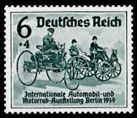 6 + 4 Pf Briefmarke: Internationale Automobil- und Motorrad-Ausstellung in Berlin 1939
