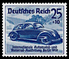 25 + 10 Pf Briefmarke: Internationale Automobil- und Motorrad-Ausstellung in Berlin 1939