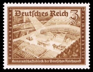 3 + 2 Pf Briefmarke: Kameradschaftsblock der Deutschen Reichspost, Deutschlandhalle