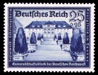 25 + 15 Pf Briefmarke: Kameradschaftsblock der Deutschen Reichspost, Erholungsheim