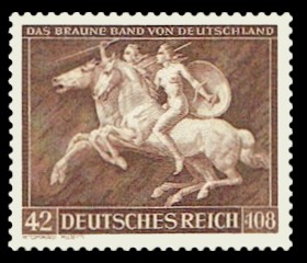 42 + 108 Pf Briefmarke: 8. Rennen, Braune Band von Deutschland 1941
