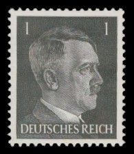 1 Pf Briefmarke: Freimarkenserie, Reichskanzler Adolf Hitler