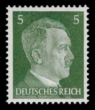 5 Pf Briefmarke: Freimarkenserie, Reichskanzler Adolf Hitler