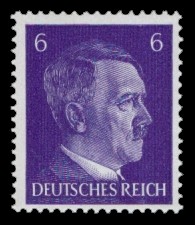 6 Pf Briefmarke: Freimarkenserie, Reichskanzler Adolf Hitler
