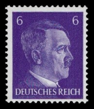 6 Pf Briefmarke: Freimarkenserie, Reichskanzler Adolf Hitler 6 Pf Briefmarke: Freimarkenserie, Reichskanzler Adolf Hitler
