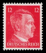 12 Pf Briefmarke: Freimarkenserie, Reichskanzler Adolf Hitler