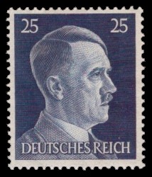 25 Pf Briefmarke: Freimarkenserie, Reichskanzler Adolf Hitler 25 Pf Briefmarke: Freimarkenserie, Reichskanzler Adolf Hitler