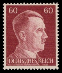 60 Pf Briefmarke: Freimarkenserie, Reichskanzler Adolf Hitler 60 Pf Briefmarke: Freimarkenserie, Reichskanzler Adolf Hitler