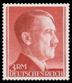 3 RM Briefmarke: Freimarkenserie, Reichskanzler Adolf Hitler
