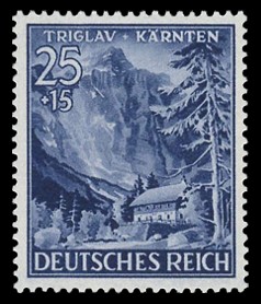 25 + 15 Pf Briefmarke: Eingliederung von Steiermark, K&auml;rnten und Krain ins Deutsche Reich
