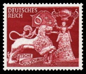 6 + 4 Pf Briefmarke: Deutsche Goldschmiedekunst, L&ouml;we