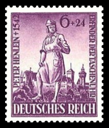 6 + 24 Pf Briefmarke: 400. Todestag Peter Henlein