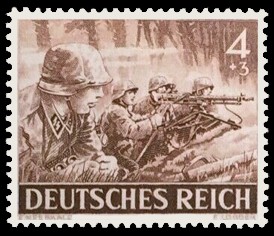4 + 3 Pf Briefmarke: Heldengedenktag 21. März 1943