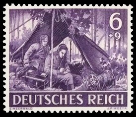 6 + 9 Pf Briefmarke: Heldengedenktag 21. März 1943 6 + 9 Pf Briefmarke: Heldengedenktag 21. März 1943