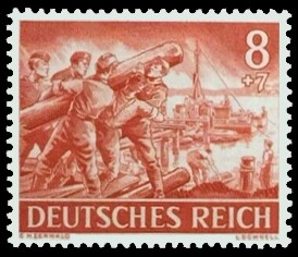 8 + 7 Pf Briefmarke: Heldengedenktag 21. März 1943