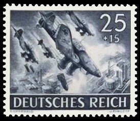 25 + 15 Pf Briefmarke: Heldengedenktag 21. März 1943