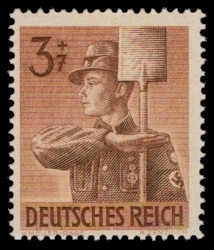 3 + 7 Pf Briefmarke: 8 Jahre RAD - Reichsarbeitsdienst