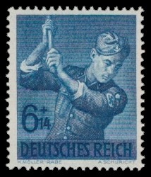 6 + 14 Pf Briefmarke: 8 Jahre RAD - Reichsarbeitsdienst