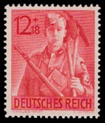 12 + 18 Pf Briefmarke: 8 Jahre RAD - Reichsarbeitsdienst