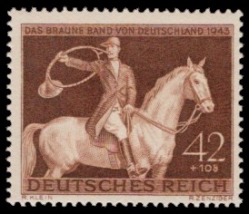 42 + 108 Pf Briefmarke: 10. Rennen, Braune Band von Deutschland