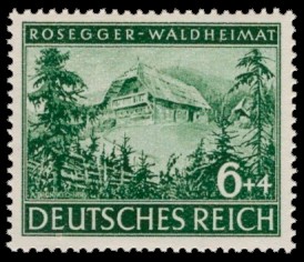 6 + 4 Pf Briefmarke: 100. Geburtstag Peter Rosegger