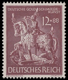 12 + 88 Pf Briefmarke: Deutsche Goldschmiedekunst, Ritter St. Georg
