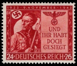 24 + 26 Pf Briefmarke: 20. Jahrestag des Hitlerputsches 24 + 26 Pf Briefmarke: 20. Jahrestag des Hitlerputsches
