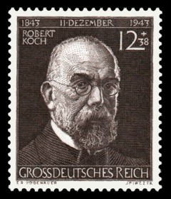 12 + 38 Pf Briefmarke: 100. Geburtstag Robert Koch